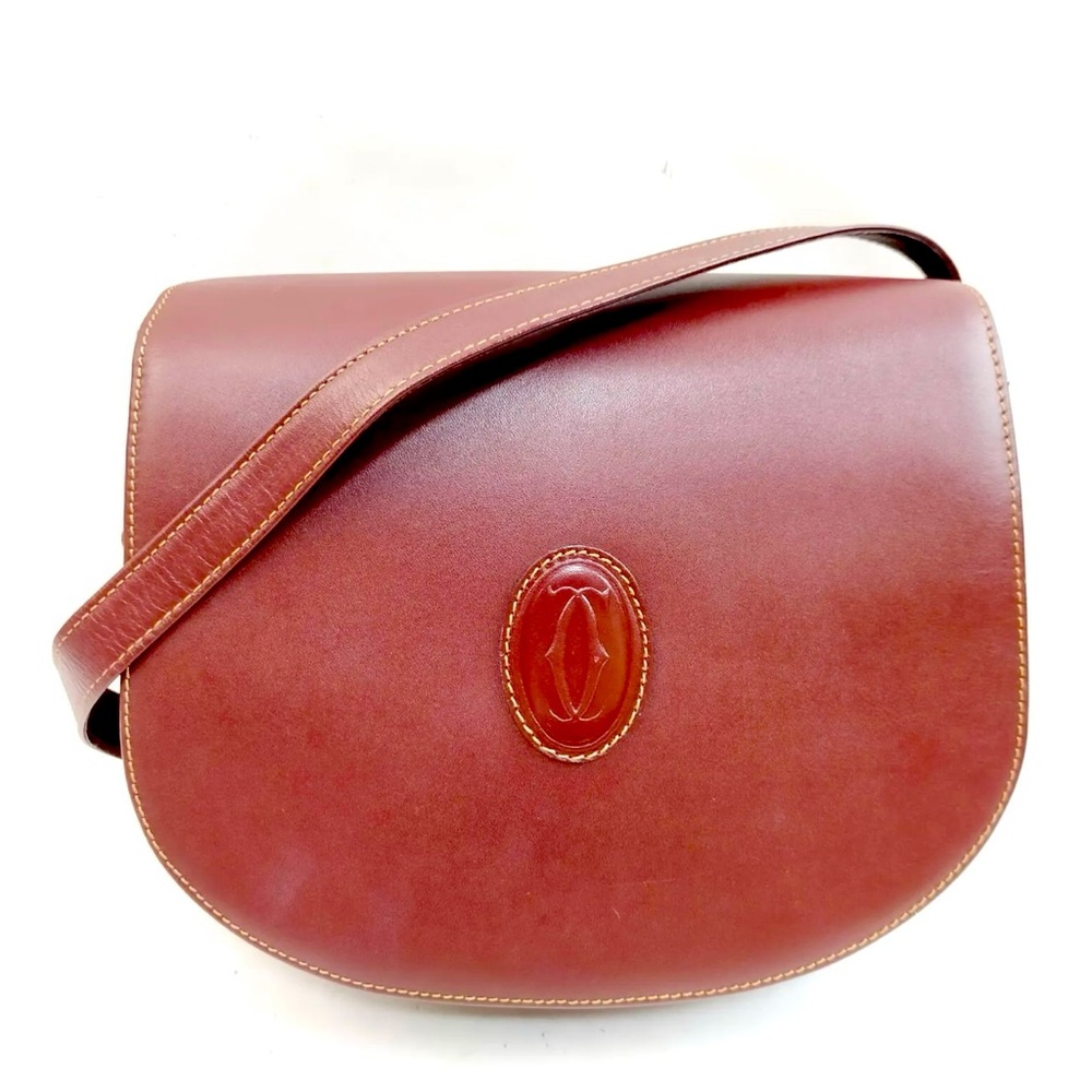 Cartier Shoulder Bag  Bordeaux Leather made in Italy 🇮🇹❤️🌹❤️
